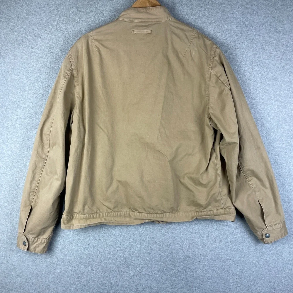 Banana Republic Jacket Mens XL Full Zip Bomber Garment‎ Dye Lined Snap Collar